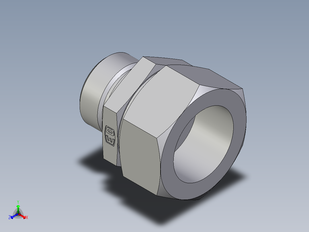 卡套式工业通用硬管接头EO_Male_Stud_connector_GE35ZLR1ED71 (1)正等轴测图