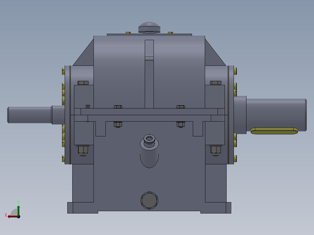二级减速器设计（含CAD及三维图纸）后视图