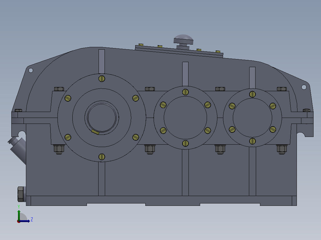 二级减速器设计（含CAD及三维图纸）左视图