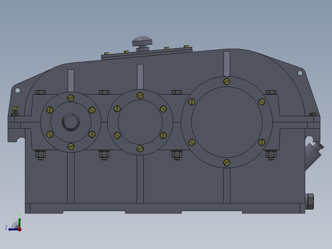 二级减速器设计（含CAD及三维图纸）右视图