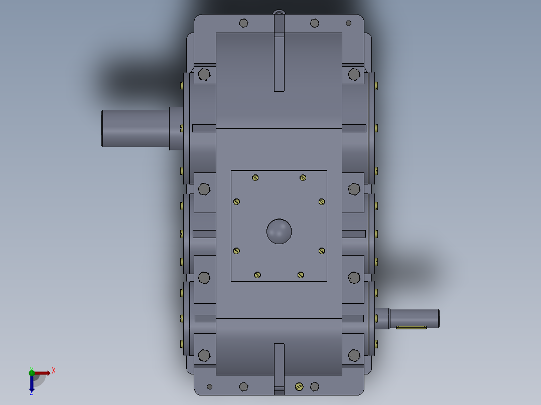 二级减速器设计（含CAD及三维图纸）俯视图