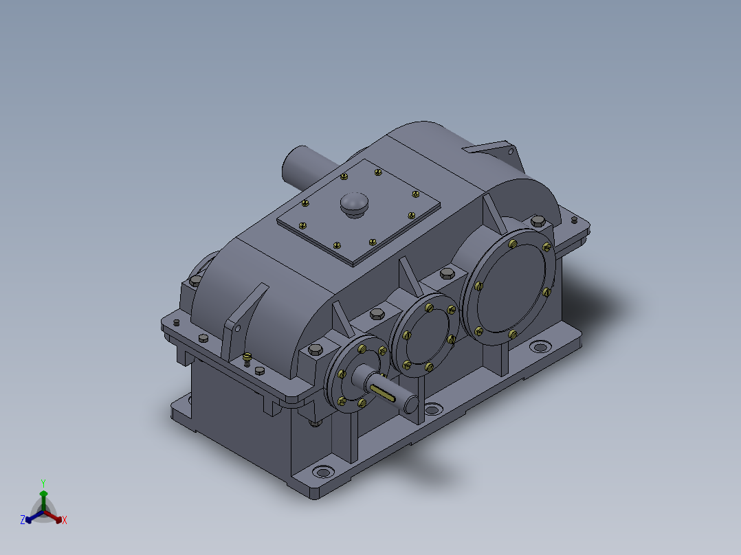 二级减速器设计（含CAD及三维图纸）正等轴测图