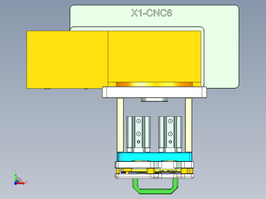 X1-笔记本CNC工装夹具三维模型CNC6-1202前视图