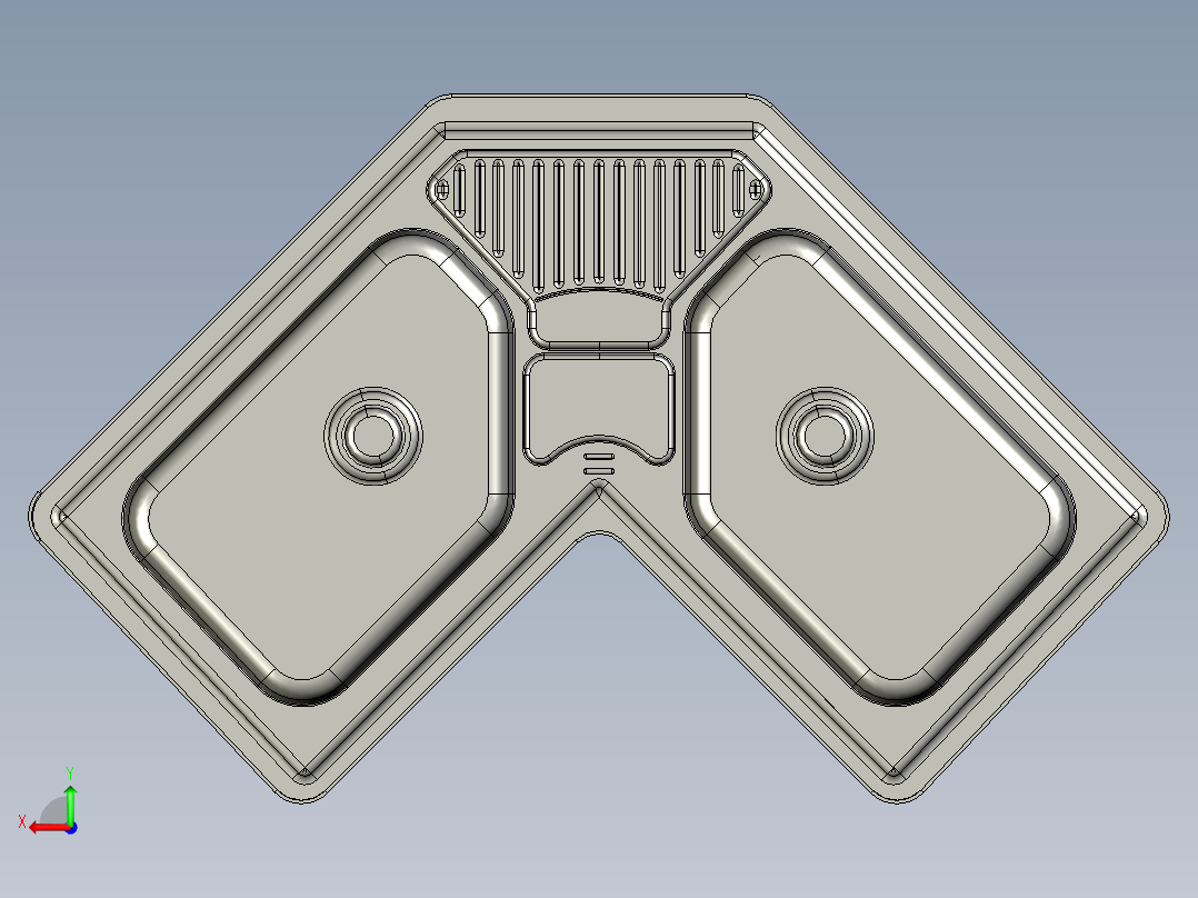 水槽、不锈钢水槽(124)后视图