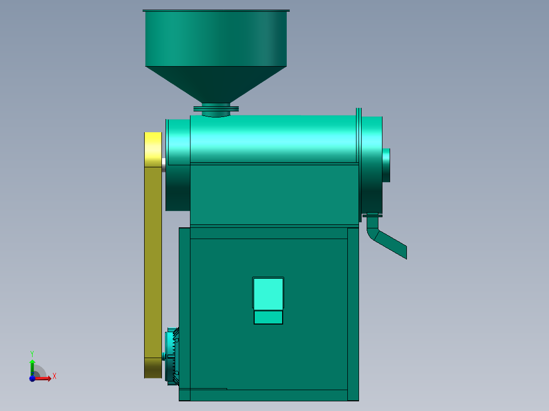 碾米机模型sw16可编辑前视图