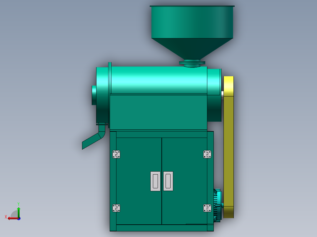 碾米机模型sw16可编辑后视图