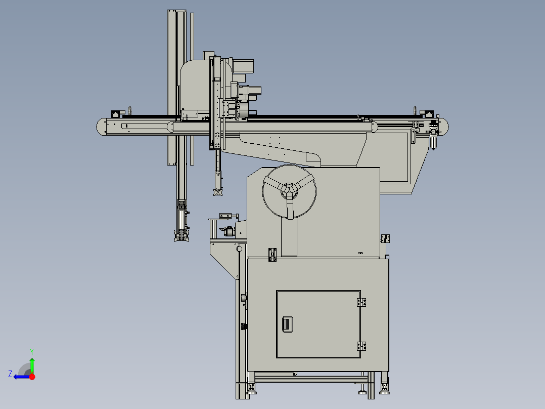 轴加工自动化step右视图