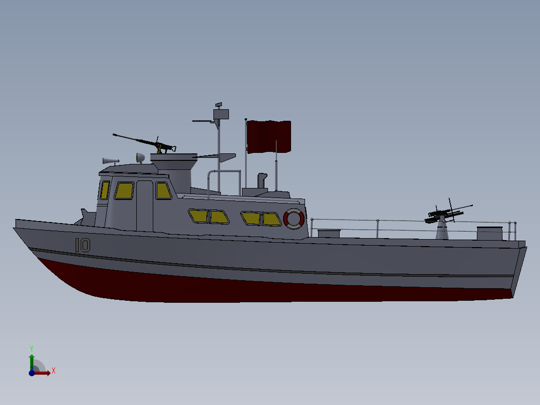 美国海军战斗巡逻舰船前视图