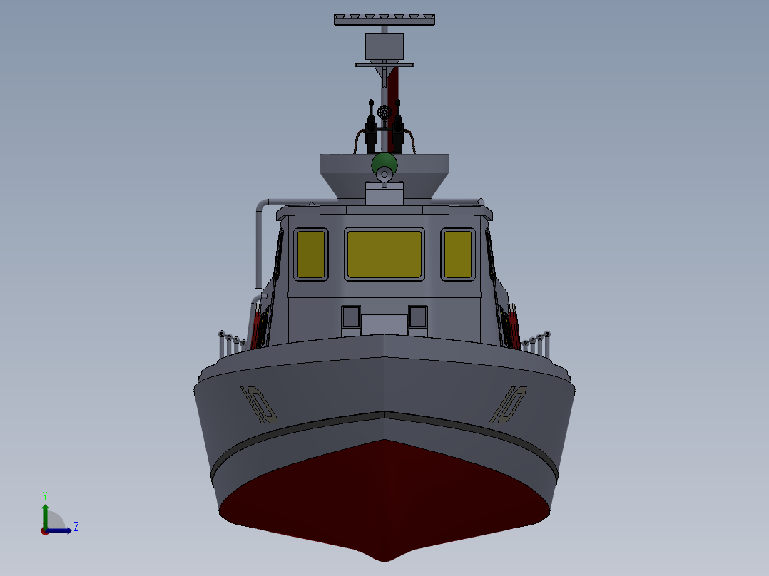 美国海军战斗巡逻舰船左视图