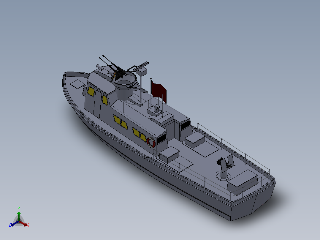 美国海军战斗巡逻舰船正等轴测图