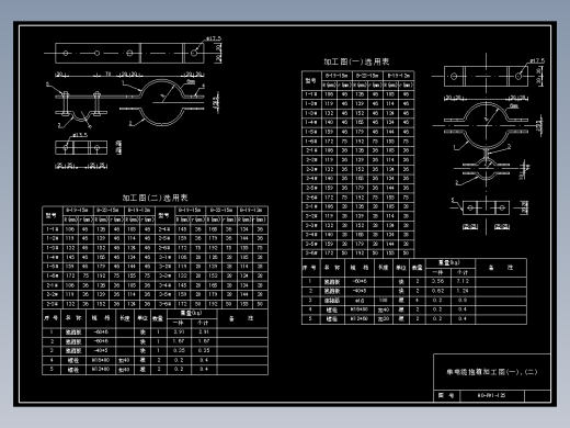 125 单电缆抱箍加工图(一),(二)