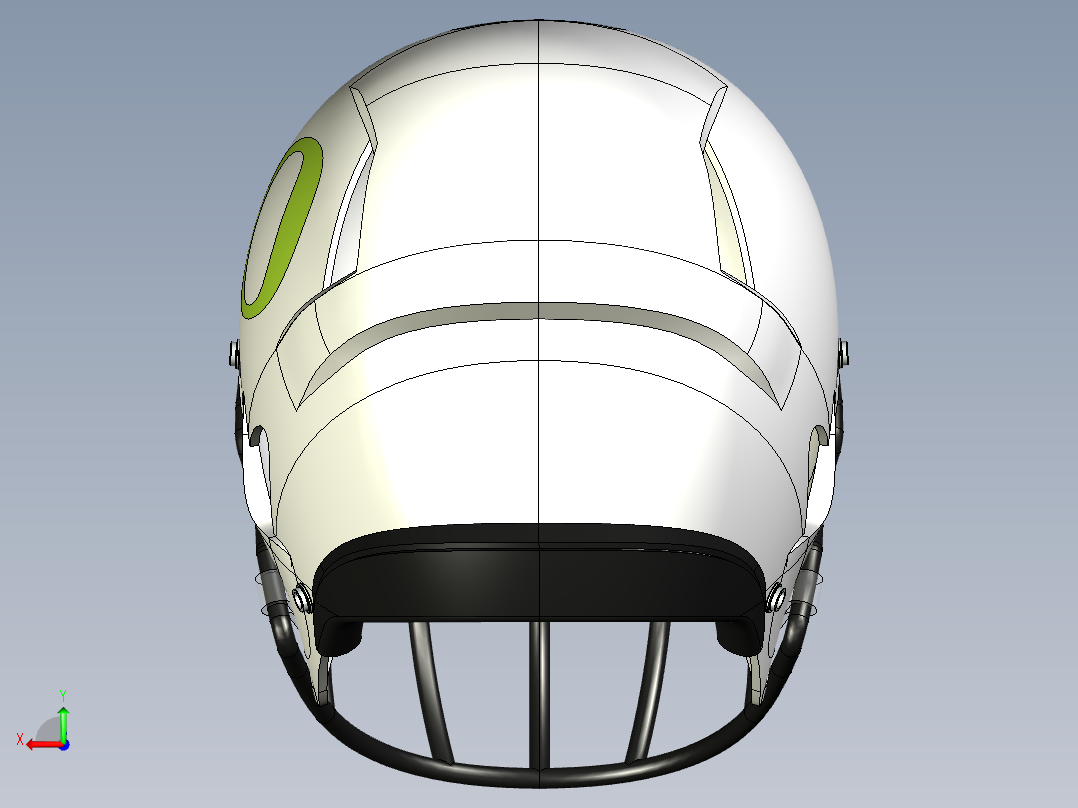 B3003519-橄榄球头盔后视图
