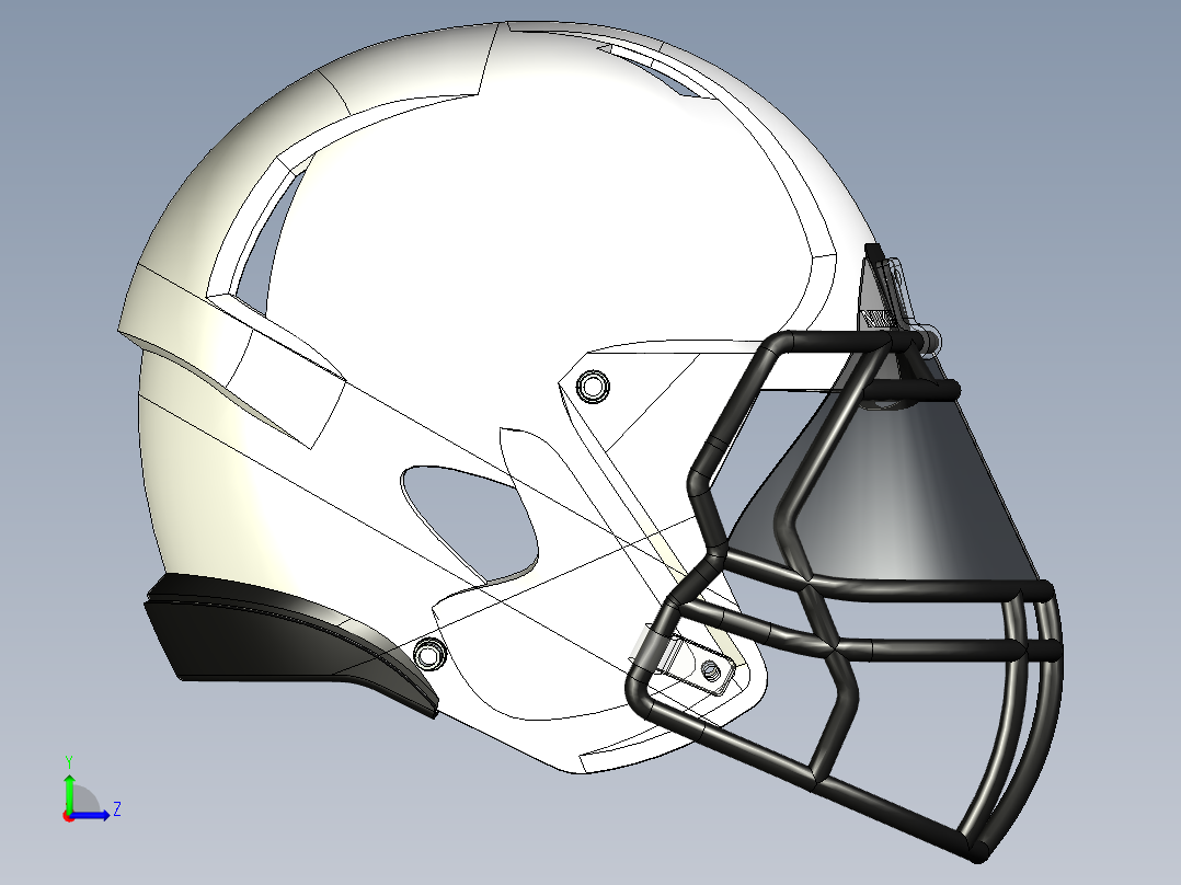 B3003519-橄榄球头盔左视图