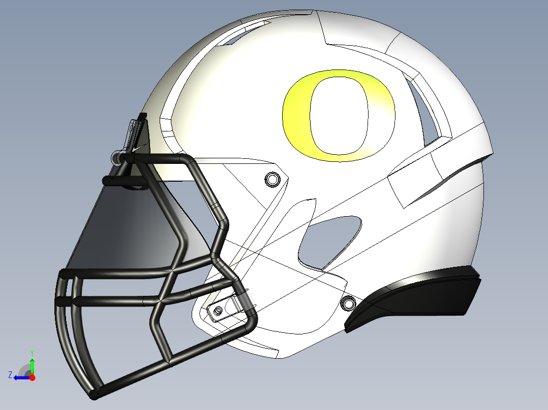 B3003519-橄榄球头盔右视图