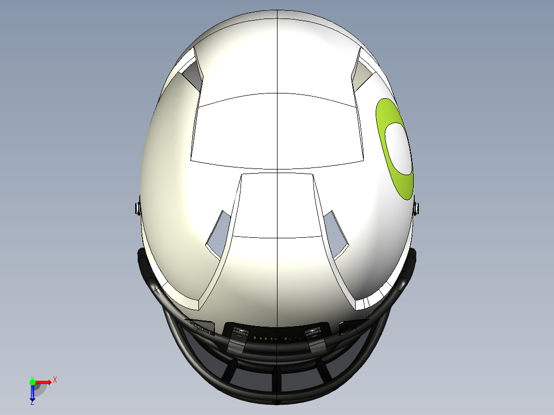 B3003519-橄榄球头盔俯视图