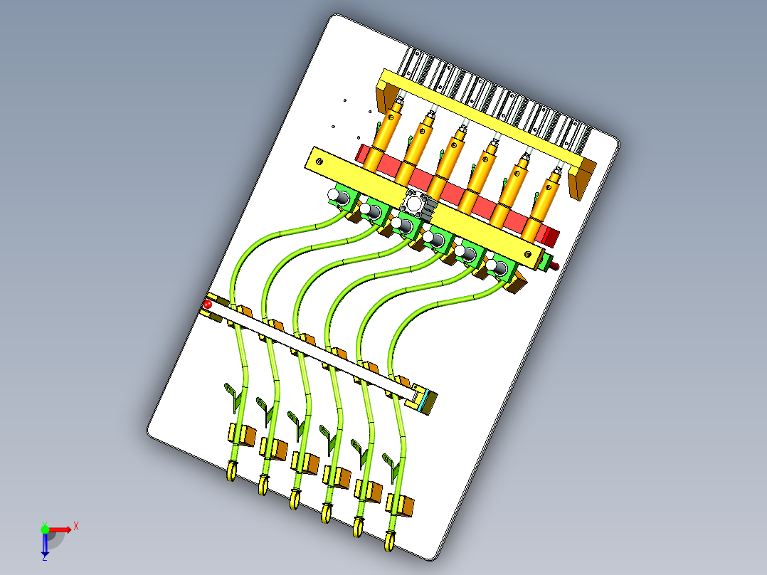 油管测泄露工装俯视图