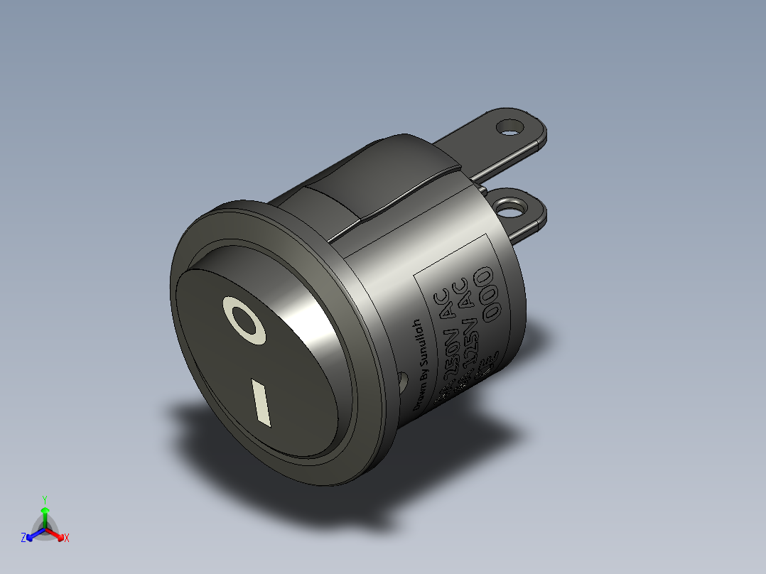 A0003368-圆形2位开关，黑色，16毫米