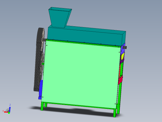 干玉米脱粒机设计含SW三维图