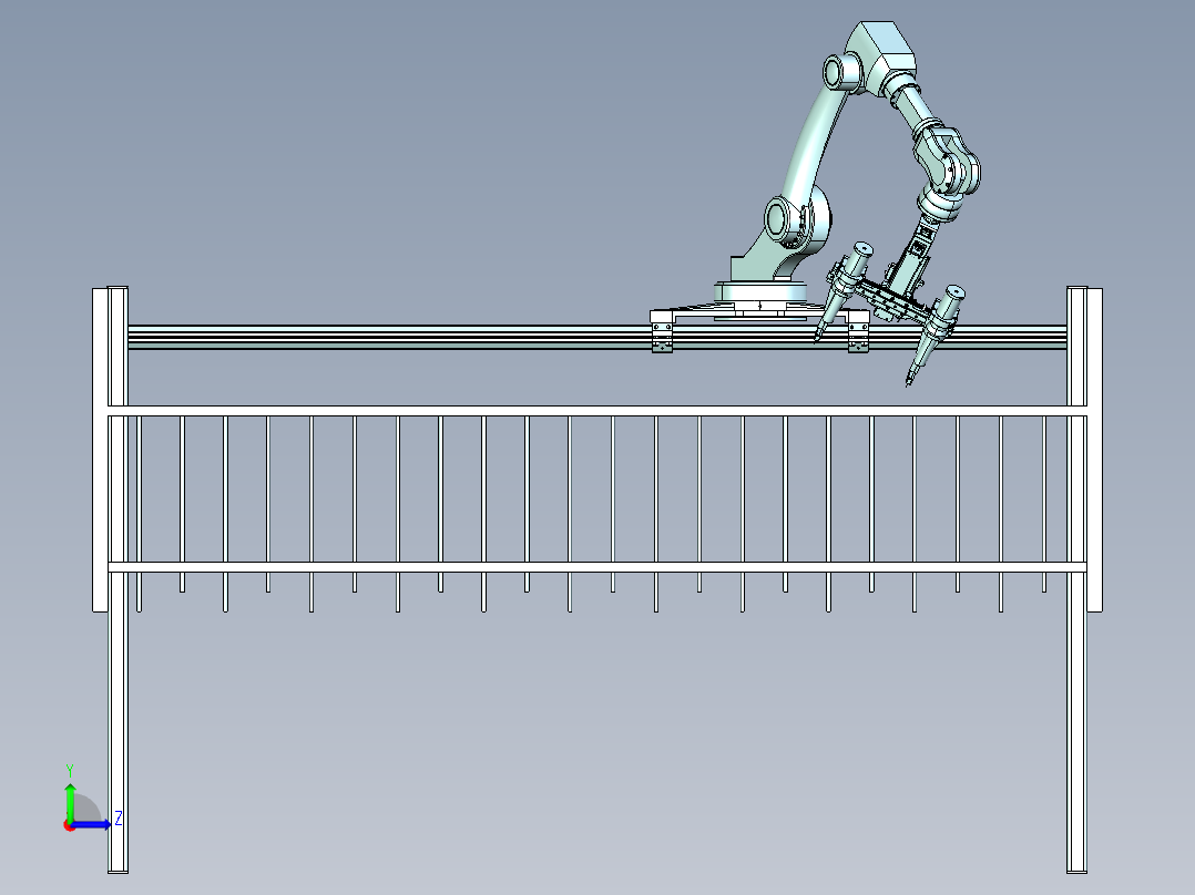 点胶机器人系统左视图
