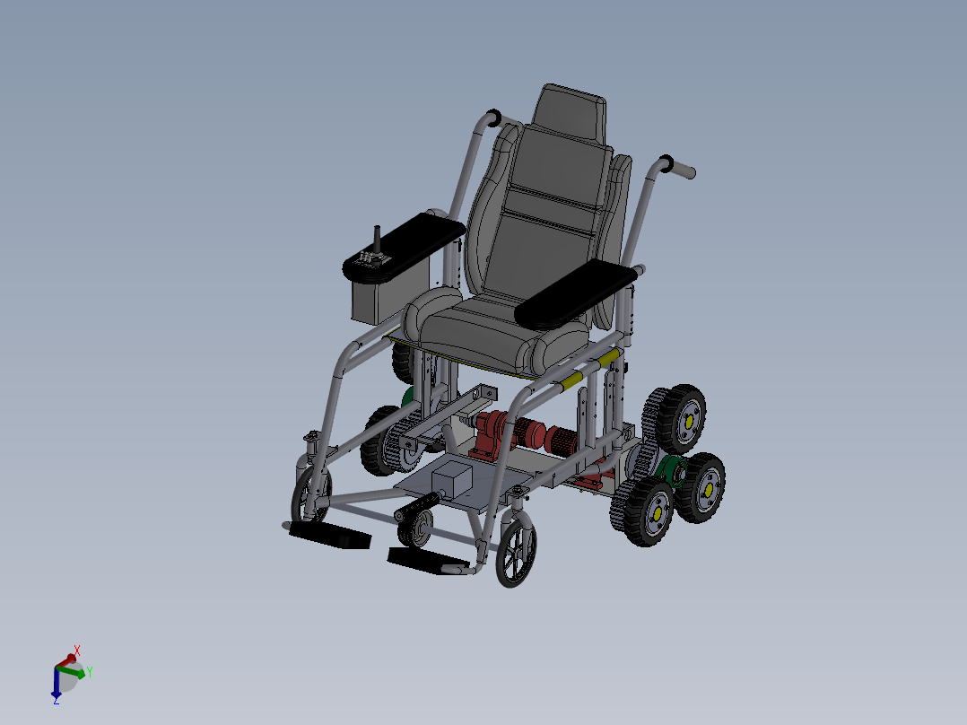 三轮式爬楼轮椅设计