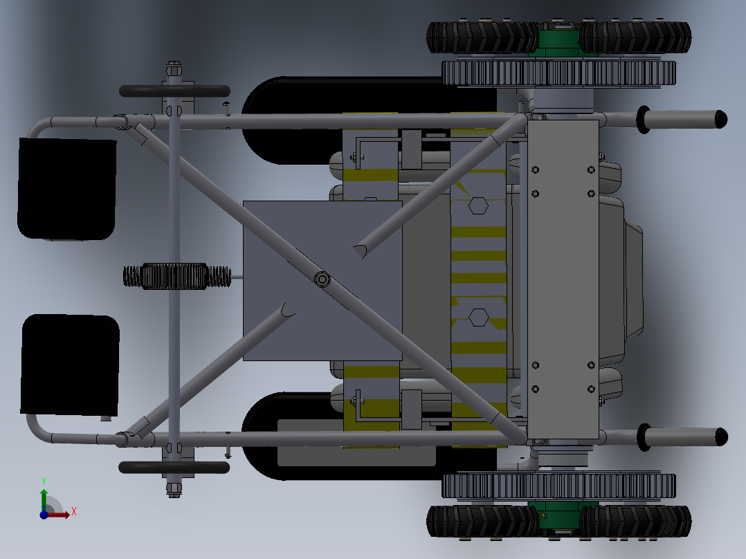 三轮式爬楼轮椅设计前视图