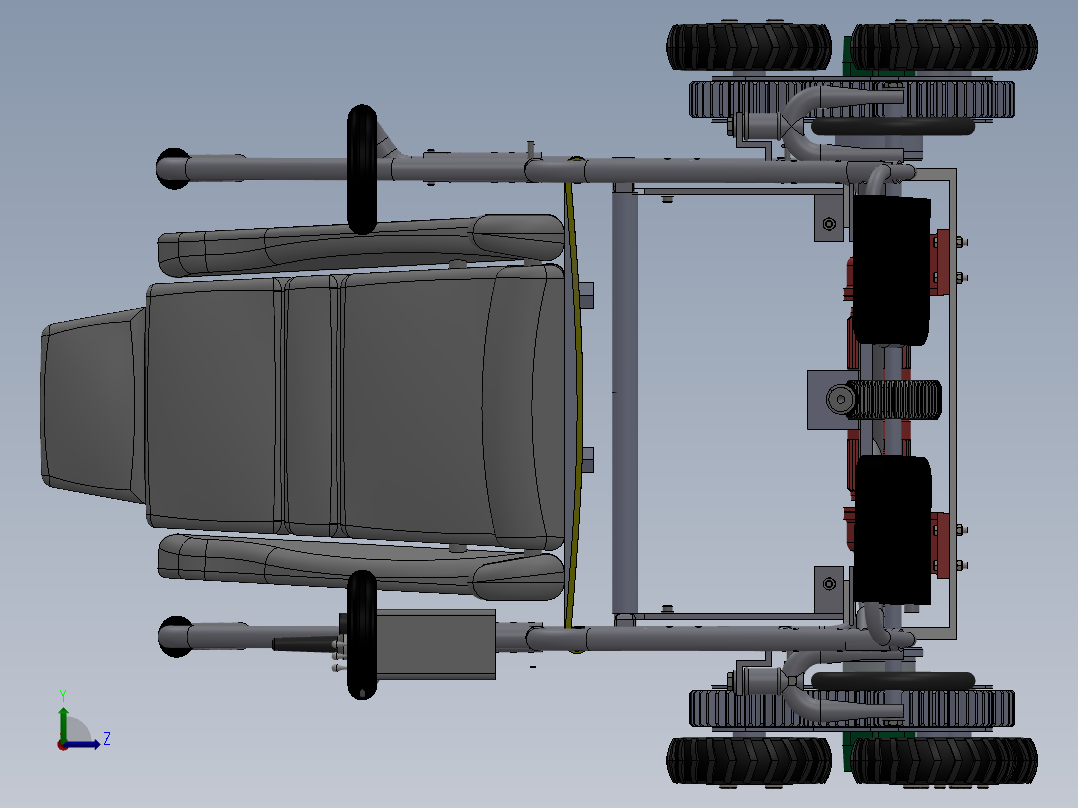 三轮式爬楼轮椅设计左视图
