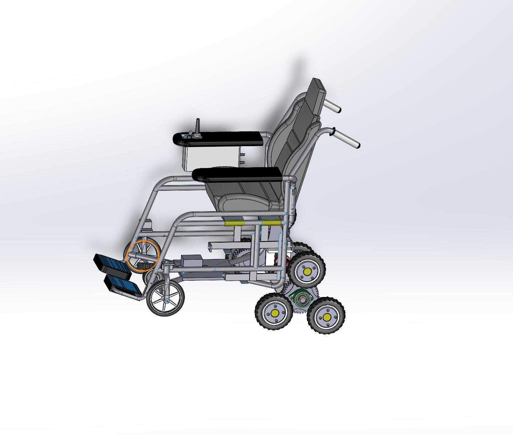 三轮式爬楼轮椅设计