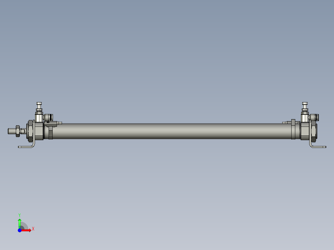 气缸MF25x400SCMLB(0)+(CS1-M-2)前视图