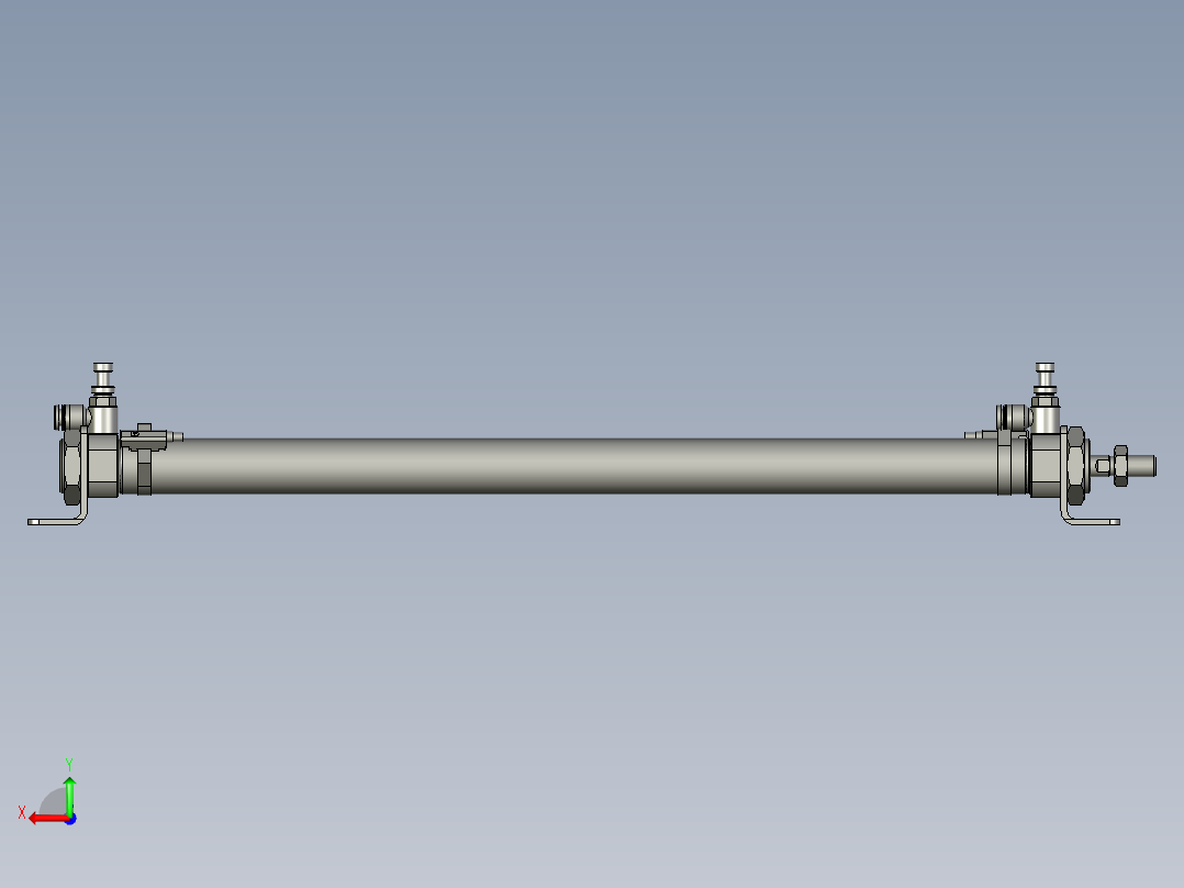 气缸MF25x400SCMLB(0)+(CS1-M-2)后视图