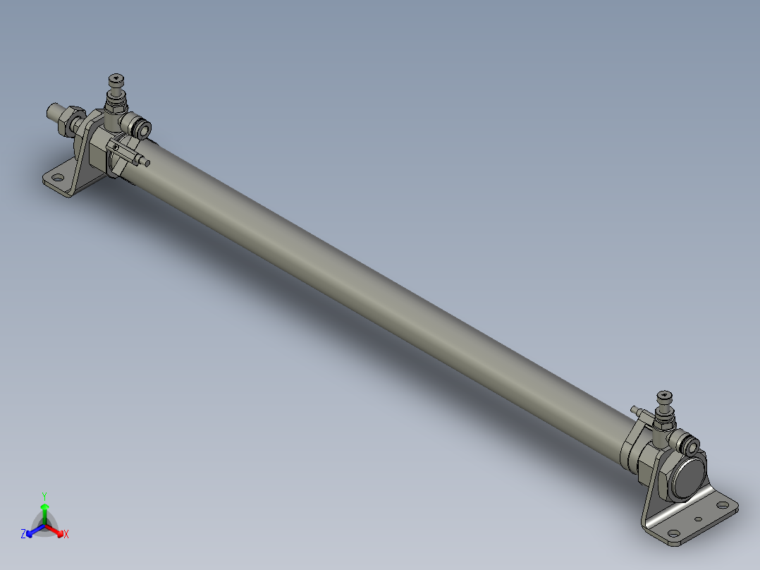 气缸MF25x400SCMLB(0)+(CS1-M-2)正等轴测图