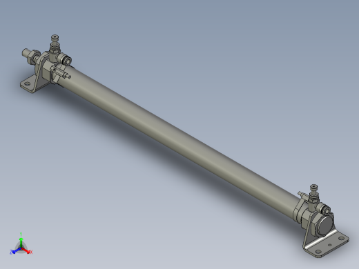 气缸MF25x400SCMLB(0)+(CS1-M-2)正等轴测缩略图