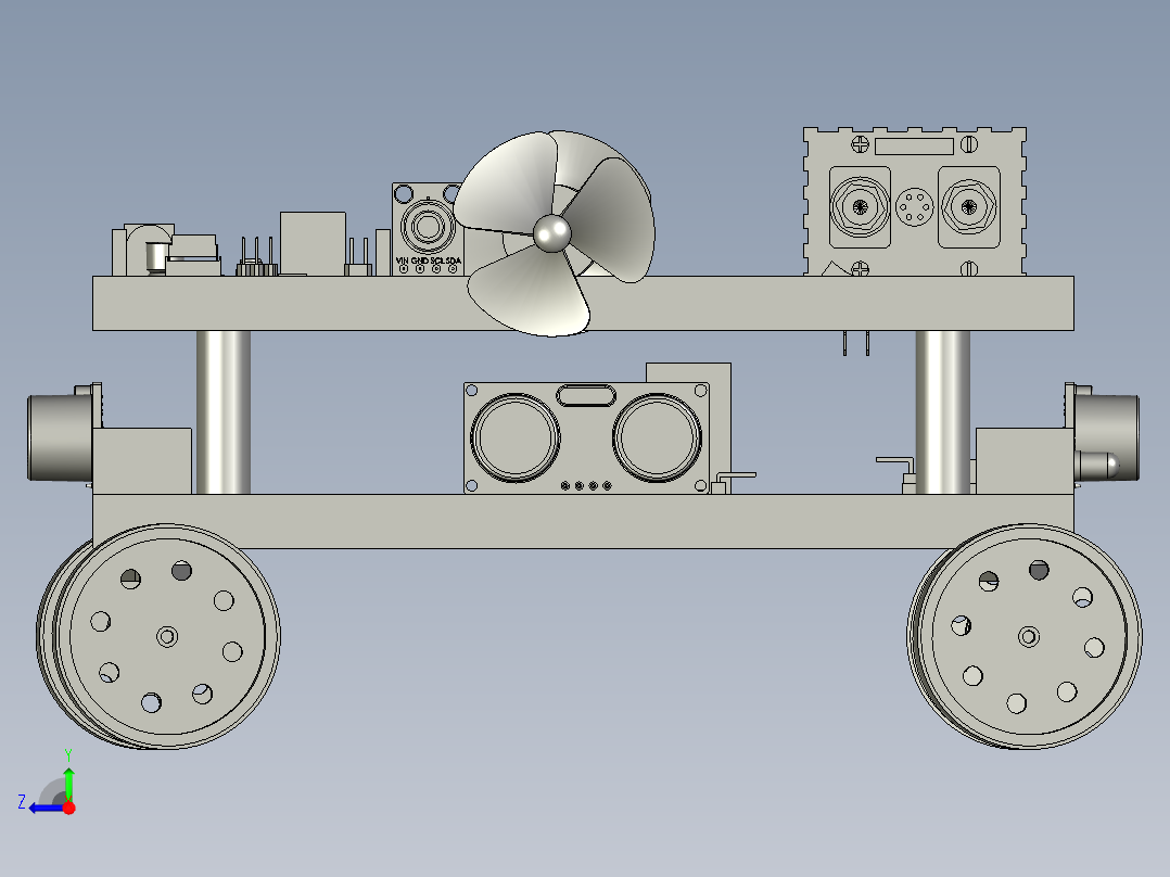 智能编程小车DIY套件底盘右视图