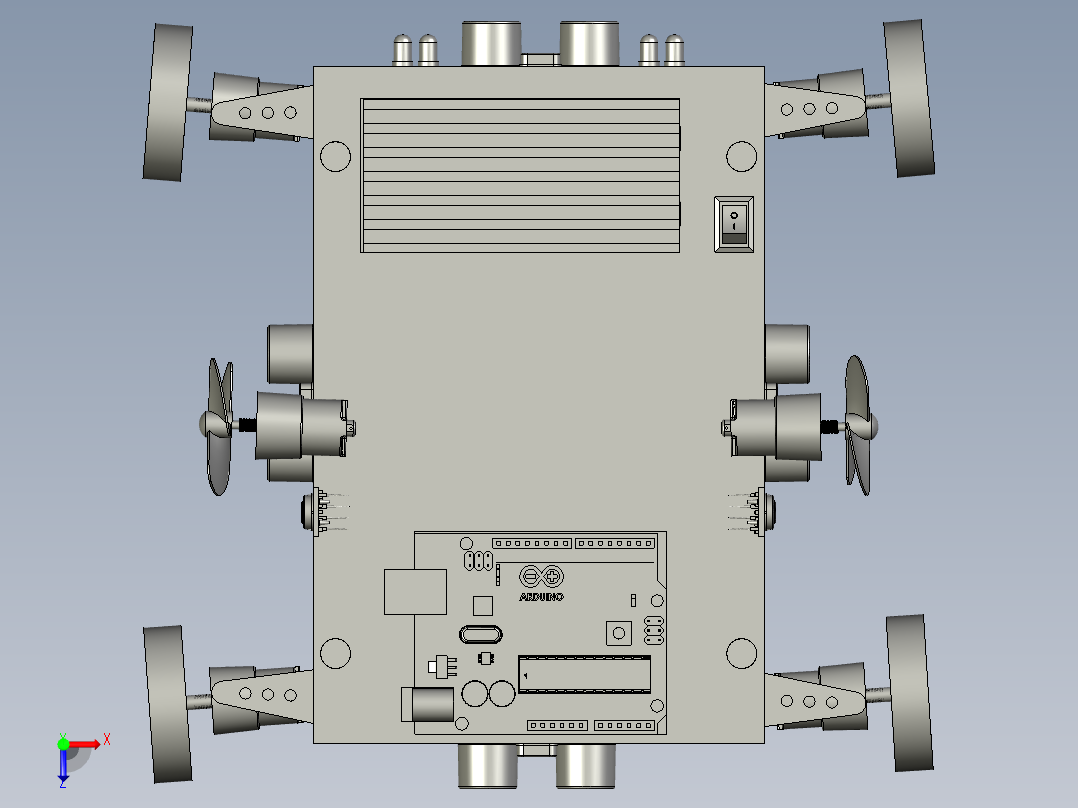 智能编程小车DIY套件底盘俯视图