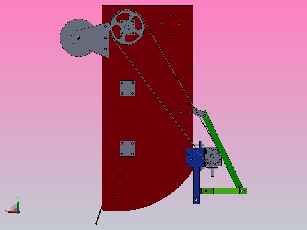 3D-SW三维渲染彩图-土豆收获机马铃薯收获机设计ID960788-红薯收获机挖掘机 后视图