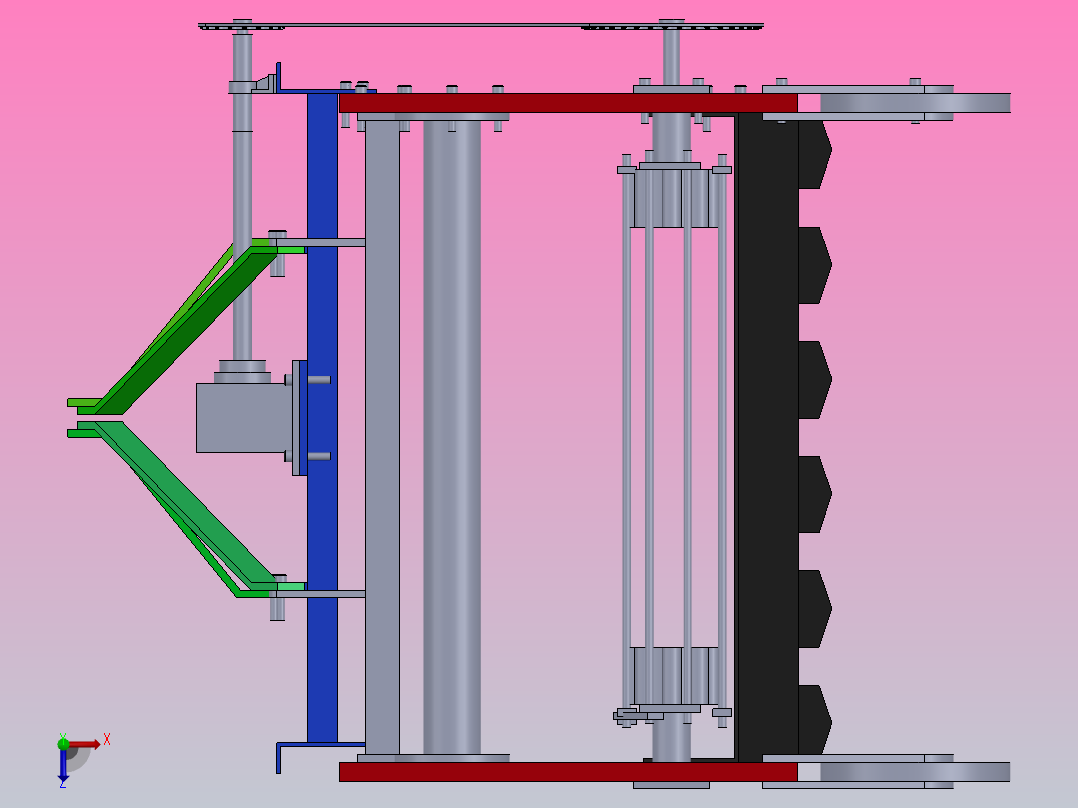 3D-SW三维渲染彩图-土豆收获机马铃薯收获机设计ID960788-红薯收获机挖掘机 俯视图