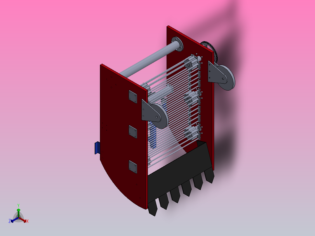 3D-SW三维渲染彩图-土豆收获机马铃薯收获机设计ID960788-红薯收获机挖掘机 正等轴测图