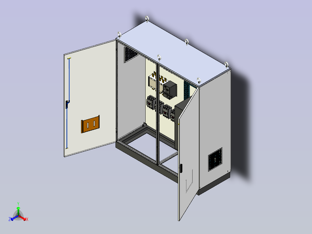 仿威图双电源CDQ1S变频柜正等轴测图