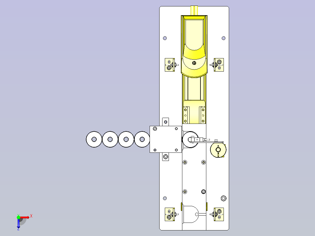 一款垫圈排出机3D模型俯视图