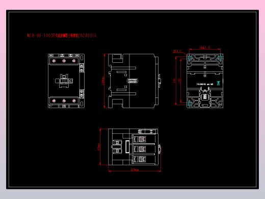 NC8-80-100 3P交流接触器外形安装尺寸图20240316