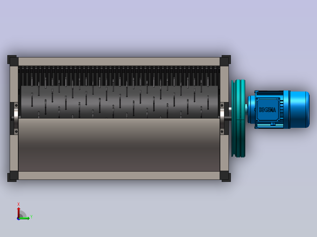 小型小麦脱粒机结构设计 - 副本俯视图