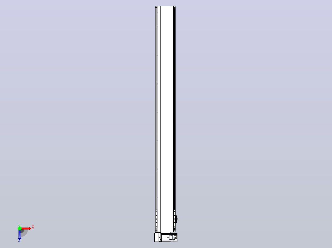 皮带直线轴半封闭可选导轨TPA-HNB-140D-120-L1350-LU-Y-P40-N3俯视图