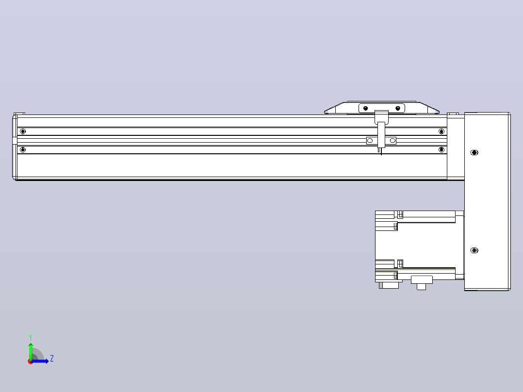 滚珠丝杠直线轴带导轨全封闭TPA-HCR-65S-1610C-L250-MP-Y-P20-N3左视图