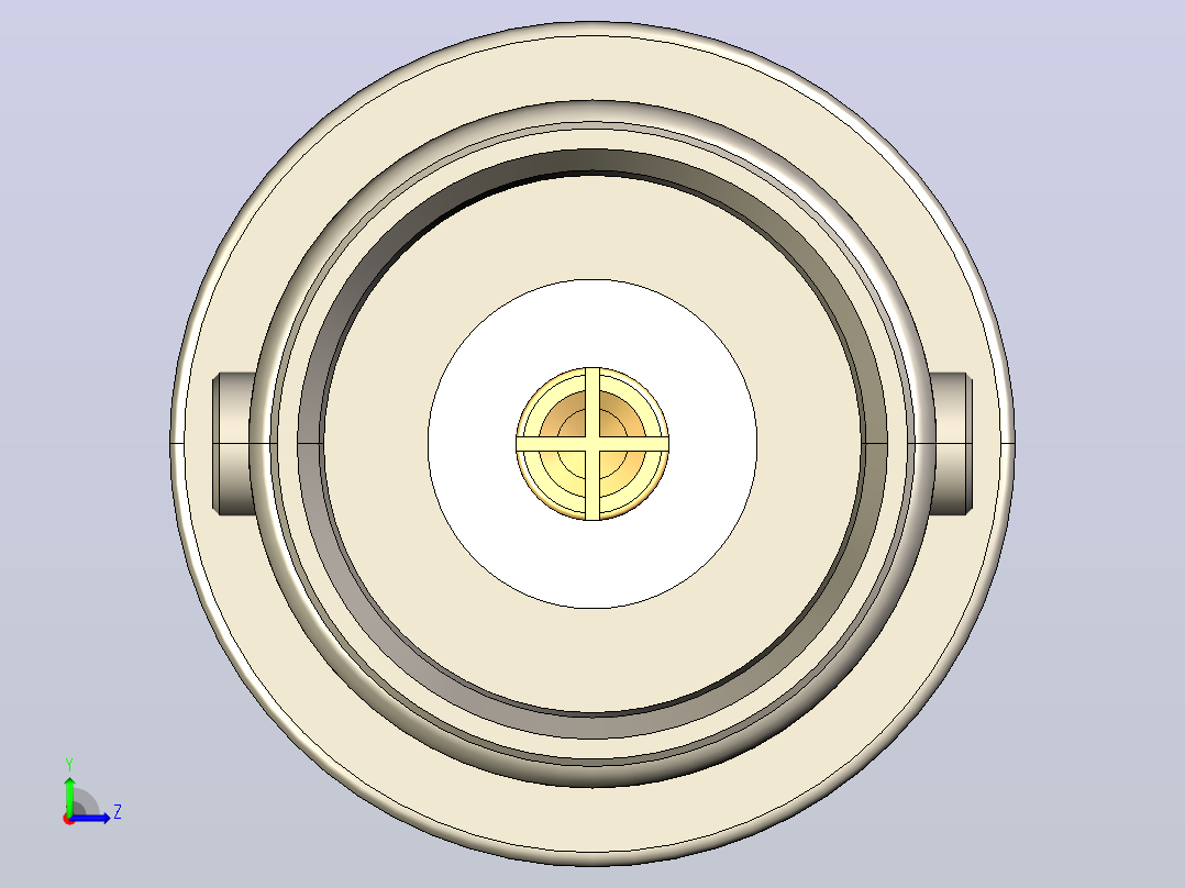 RF 4 GHz BNC同轴隔板垂直PCB连接器左视图