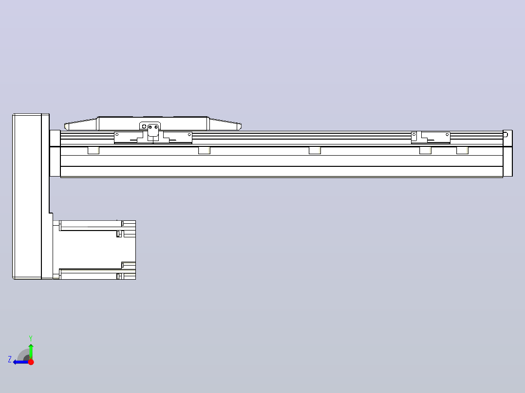 滚珠丝杠直线轴内置导轨TPA-GCR-150-2010C-L350-MP-M75-N3右视图