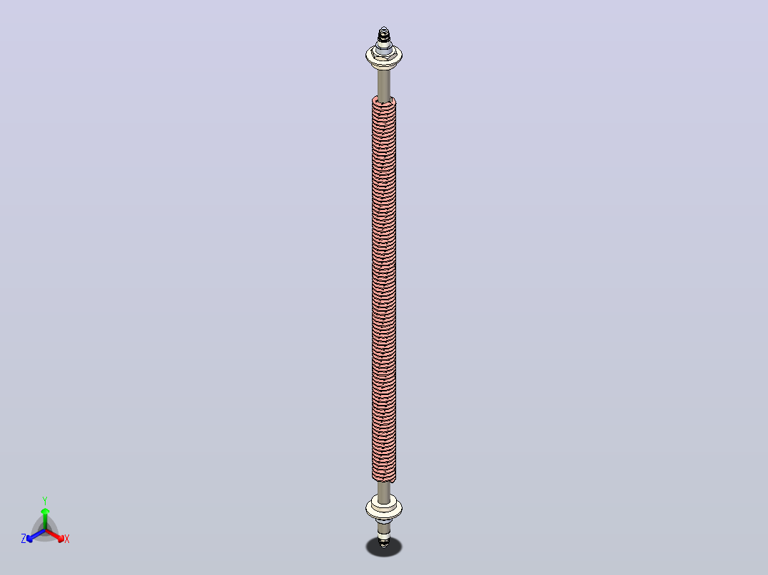 翅片直加热器长度600mm正等轴测图