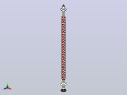 翅片直加热器长度600mm正等轴测缩略图