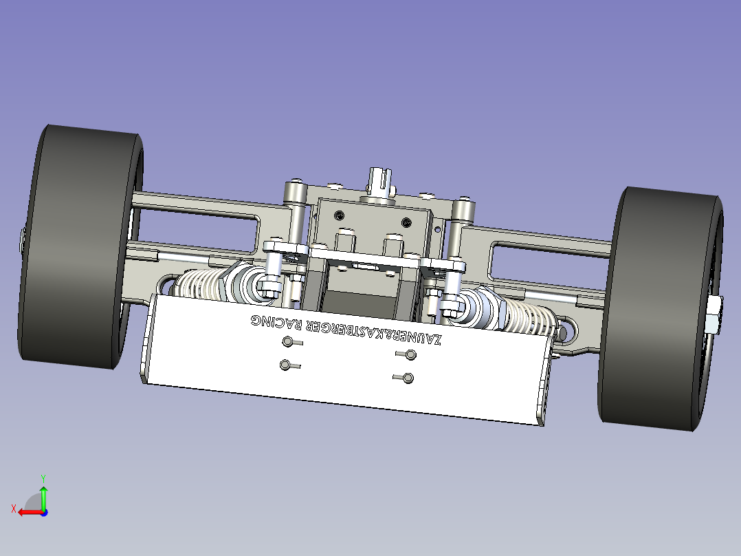赛车悬架3D模型后视图