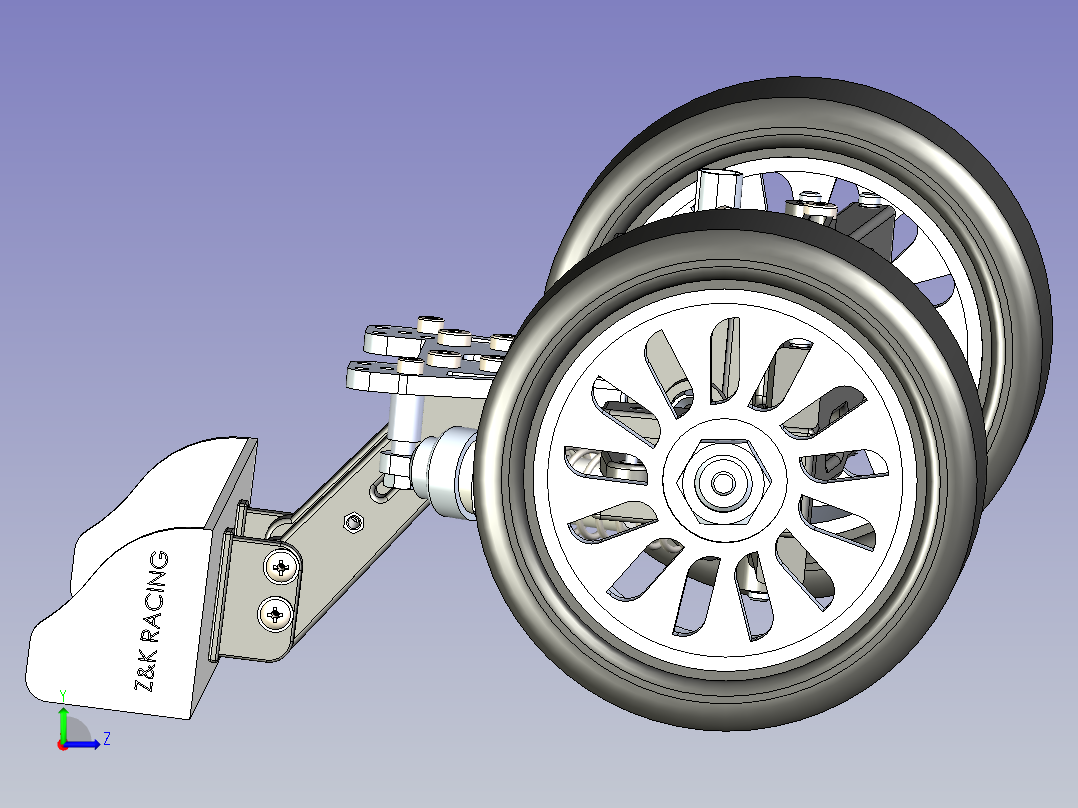 赛车悬架3D模型左视图