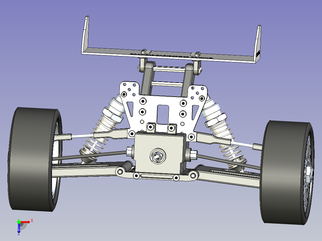 赛车悬架3D模型俯视图