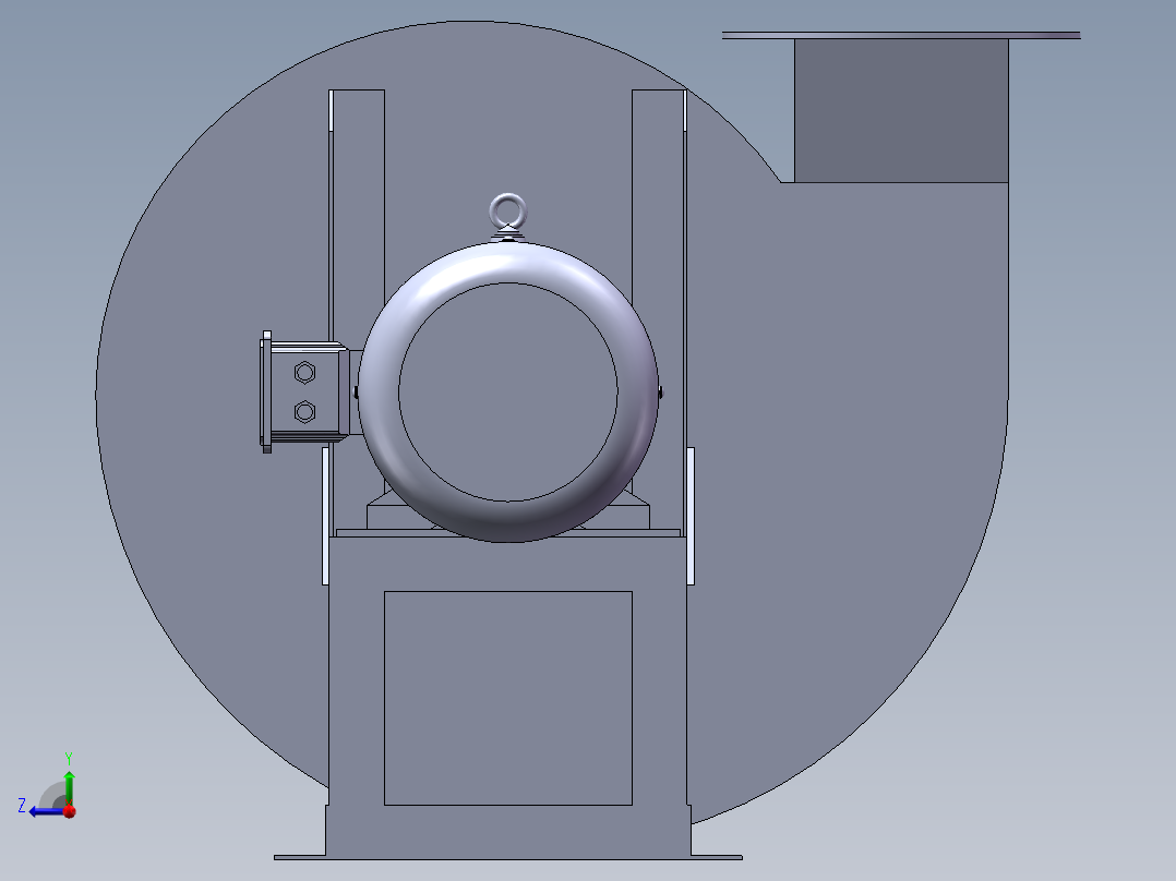风机9-19 4A 3KW右视图